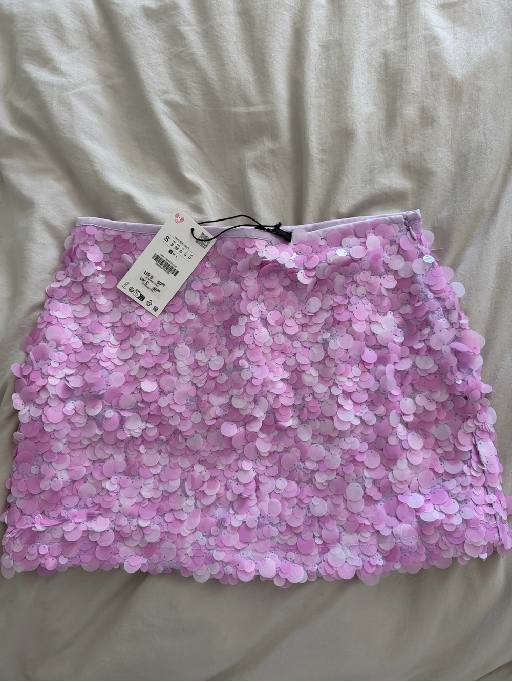 Zara Pink Sequin Mini Skirt